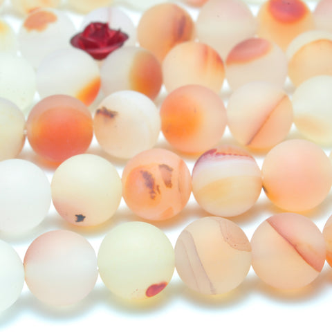 Natural Dendritic Agate matte loose round beads wholesale gemstone Jewelry making diy bracelet