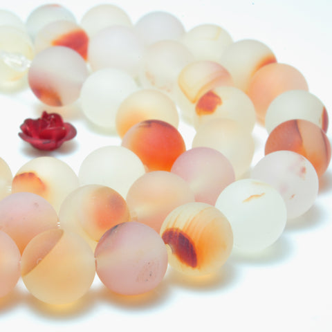 Natural Dendritic Agate matte loose round beads wholesale gemstone Jewelry making diy bracelet