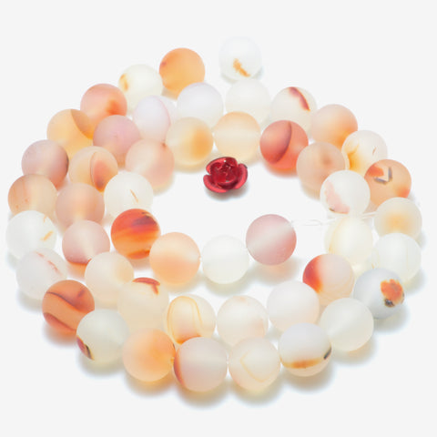 Natural Dendritic Agate matte loose round beads wholesale gemstone Jewelry making diy bracelet