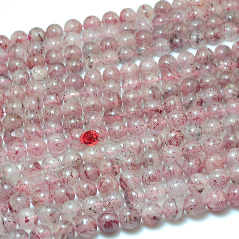 Natural Strawberry Quartz Lepidocrocite smooth round loose beads wholesale gemstone Jewelry making bracelet necklace diy