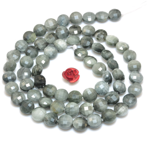 YesBeads Natural Eagle Eye hawk eye micro faceted coin loose beads gemston wholesale for jewelry making