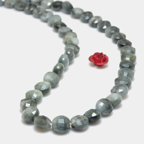 YesBeads Natural Eagle Eye hawk eye micro faceted coin loose beads gemston wholesale for jewelry making