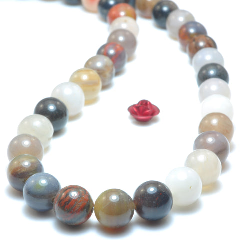 Natural black and white agate smooth round beads loose gemstones wholesale diy jewelry making stuff semi precious stone