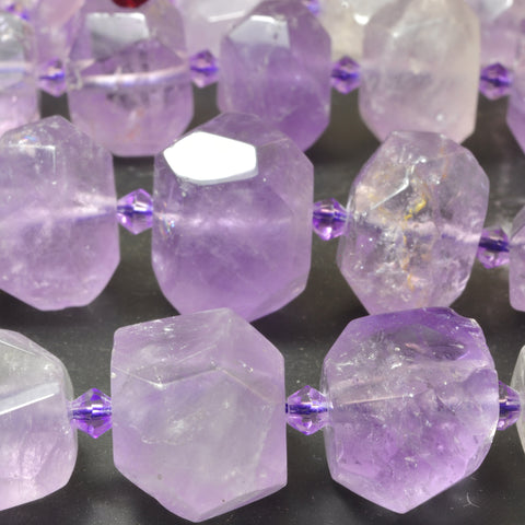 Natural light purple amethyst faceted nugget beads gemstones wholesale jewelry making stuff semi precious stone diy bracelet
