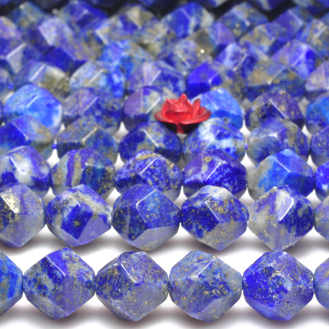 YesBeads natural Lapis Lazuli star cut faceted nugget beads wholesale loose gemstones jewelry making