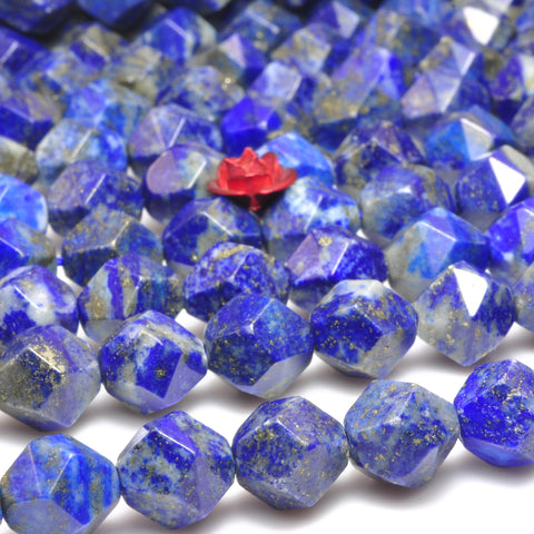 YesBeads natural Lapis Lazuli star cut faceted nugget beads wholesale loose gemstones jewelry making