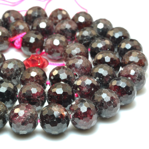 Natural Red Garnet Mini Faceted Round Beads wholesale loose gemstone for jewelry making diy bracelet