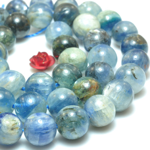 Natural kyanite gemstone smooth round loose beads wholesale gemstone for jewelry making DIY bracelets necklace
