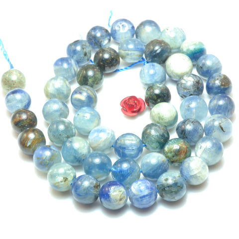 Natural kyanite gemstone smooth round loose beads wholesale gemstone for jewelry making DIY bracelets necklace