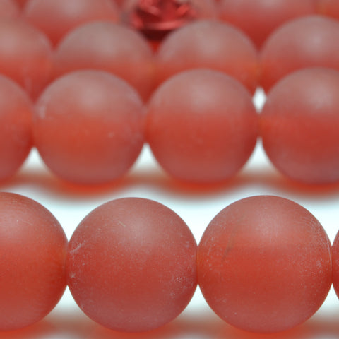 YesBeads Natural Carnelian matte round beads red gemstone wholesale jewelry making bracelet diy stuff