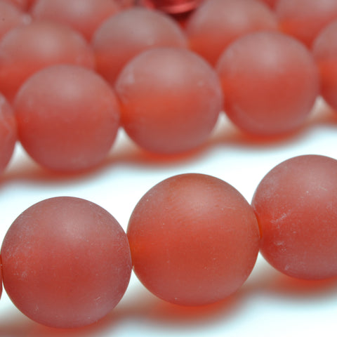 YesBeads Natural Carnelian matte round beads red gemstone wholesale jewelry making bracelet diy stuff