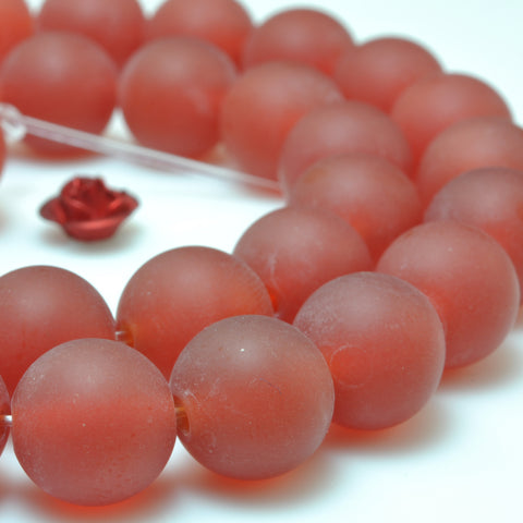 YesBeads Natural Carnelian matte round beads red gemstone wholesale jewelry making bracelet diy stuff
