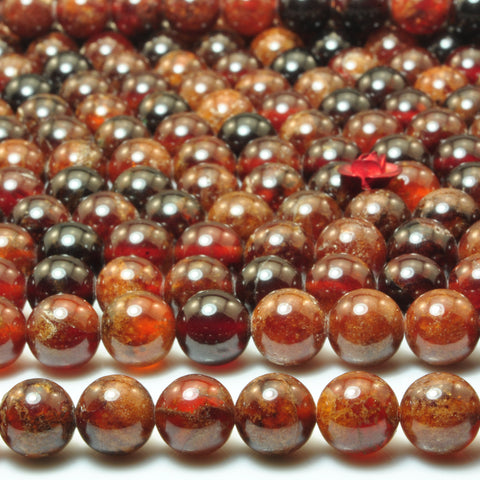 Natural Orange Garnet Smooth Round Loose Beads Wholesale Gemstone for Jewelry Making Stuff Semi Precious Stone