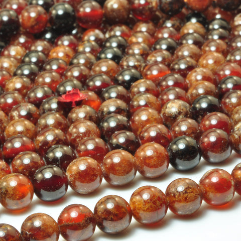 Natural Orange Garnet Smooth Round Loose Beads Wholesale Gemstone for Jewelry Making Stuff Semi Precious Stone