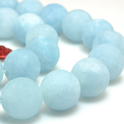 YesBeads Malaysia Jade matte round loose beads blue jade gemstone wholesale jewelry making 15"