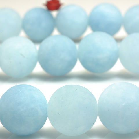 YesBeads Malaysia Jade matte round loose beads blue jade gemstone wholesale jewelry making 15"