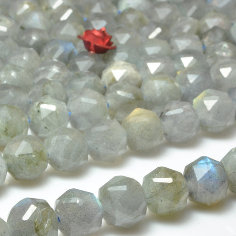 Natural labradorite diamond faceted round beads loose gemstone wholesale jewelry making bracelet diy stuff