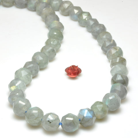 Natural labradorite diamond faceted round beads loose gemstone wholesale jewelry making bracelet diy stuff