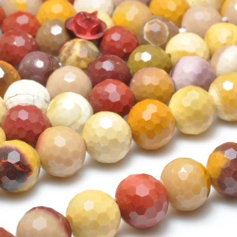 YesBeads Natural mookaite mini faceted round beads loose gemstone wholesale jewelry making bracelet diy stuff