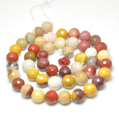 YesBeads Natural mookaite mini faceted round beads loose gemstone wholesale jewelry making bracelet diy stuff