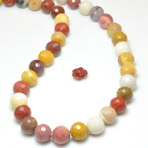 YesBeads Natural mookaite mini faceted round beads loose gemstone wholesale jewelry making bracelet diy stuff