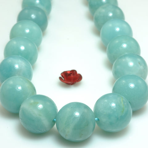 Natural Amazonite smooth round loose beads green gemstone wholesale jewelry making bracelet necklace diy