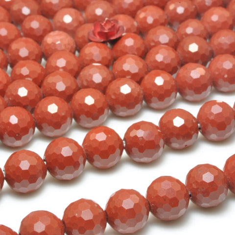 Natural Red Jasper mini faceted round beads wholesale gemstone jewelry making bracelet diy stuff