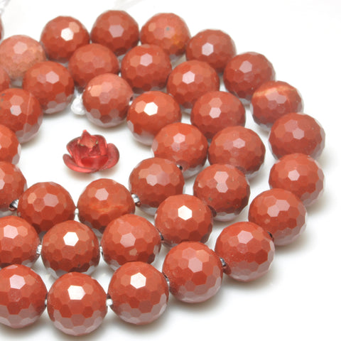 Natural Red Jasper mini faceted round beads wholesale gemstone jewelry making bracelet diy stuff