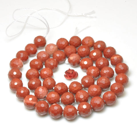 Natural Red Jasper mini faceted round beads wholesale gemstone jewelry making bracelet diy stuff