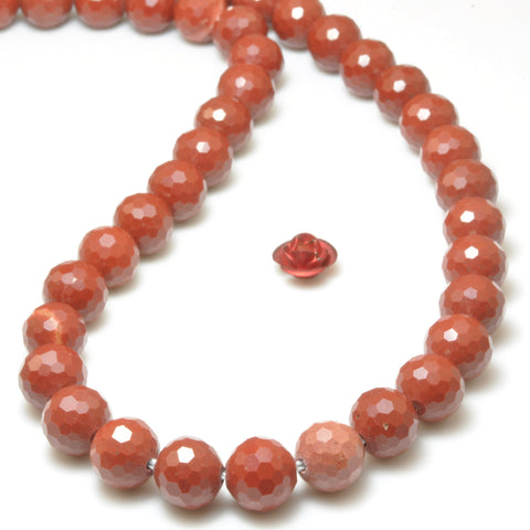Natural Red Jasper mini faceted round beads wholesale gemstone jewelry making bracelet diy stuff