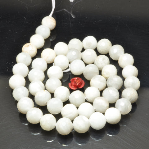 YesBeads Natural white crazy lace agate faceted round beads loose gemstone wholesale jewelry making bracelet diy stuff