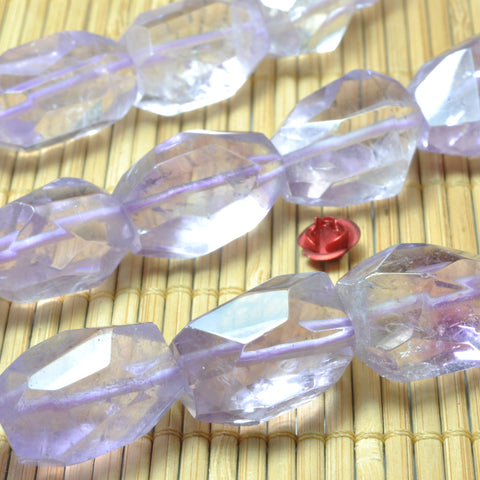 YesBeads Natural Amethyst A grade faceted nugget drum chunks beads wholesale gemtone jewelry 15"