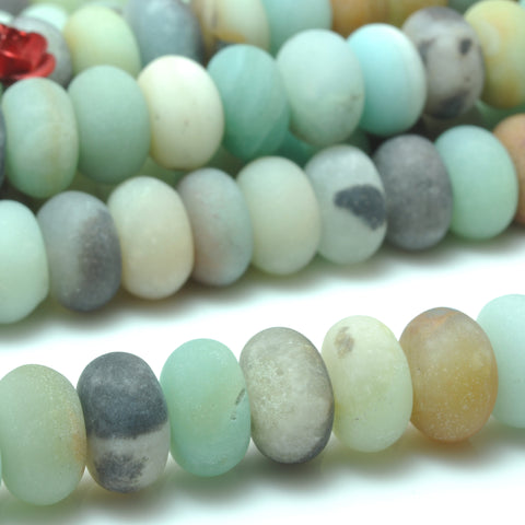Natural Amazonite matte rondelle loose beads gemstone wholesale jewelry making bracelet necklace diy
