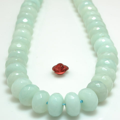 Natural Amazonite faceted rondelle beads wholesale gemstone jewelry making bracelet necklace diy