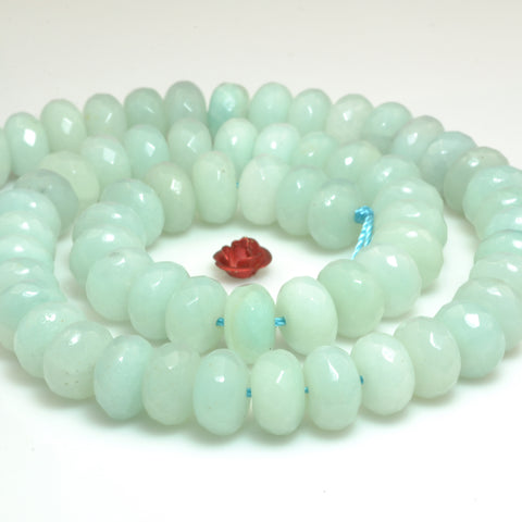 Natural Amazonite faceted rondelle beads wholesale gemstone jewelry making bracelet necklace diy