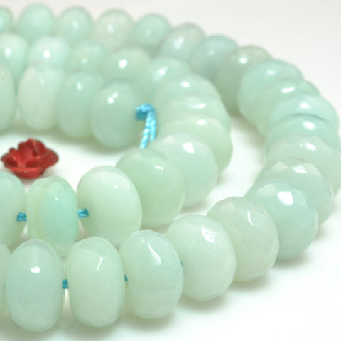 Natural Amazonite faceted rondelle beads wholesale gemstone jewelry making bracelet necklace diy