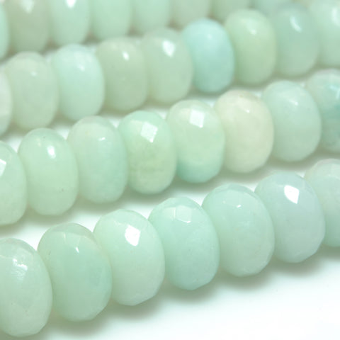 Natural Amazonite faceted rondelle beads wholesale gemstone jewelry making bracelet necklace diy