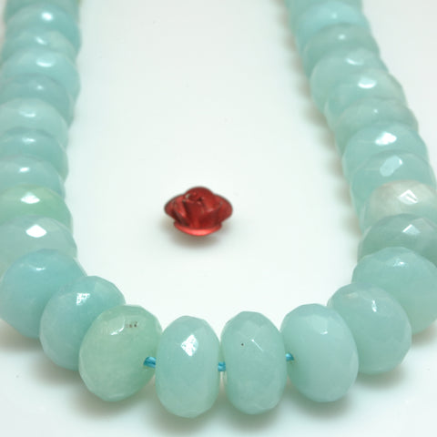 Natural Amazonite faceted rondelle beads wholesale gemstone jewelry making bracelet necklace diy
