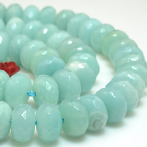 Natural Amazonite faceted rondelle beads wholesale gemstone jewelry making bracelet necklace diy