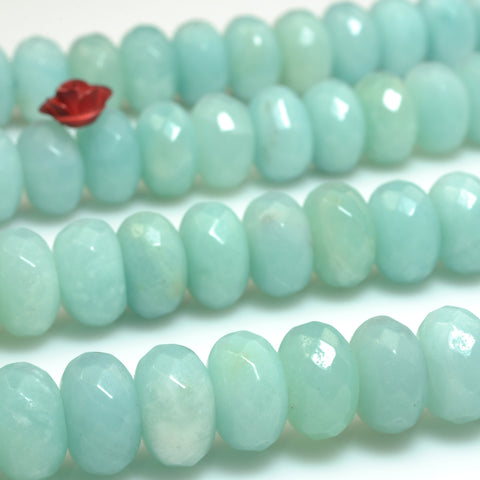 Natural Amazonite faceted rondelle beads wholesale gemstone jewelry making bracelet necklace diy