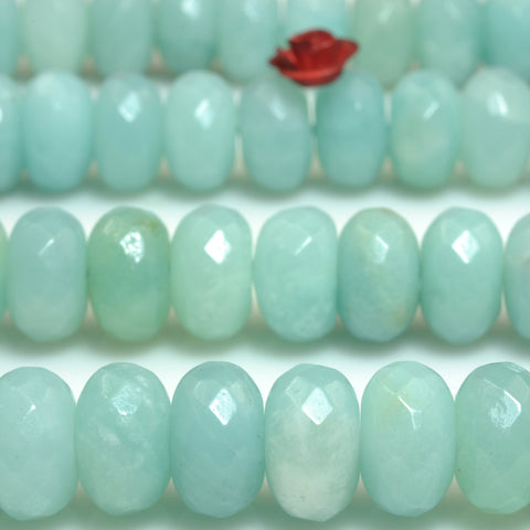 Natural Amazonite faceted rondelle beads wholesale gemstone jewelry making bracelet necklace diy