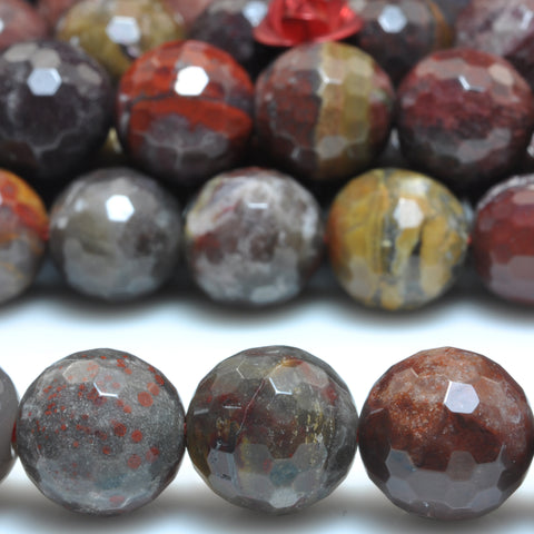 YesBeads Natural Fantasy Jasper faceted round loose beads rainbow gemstone wholesale jewelry making 15"