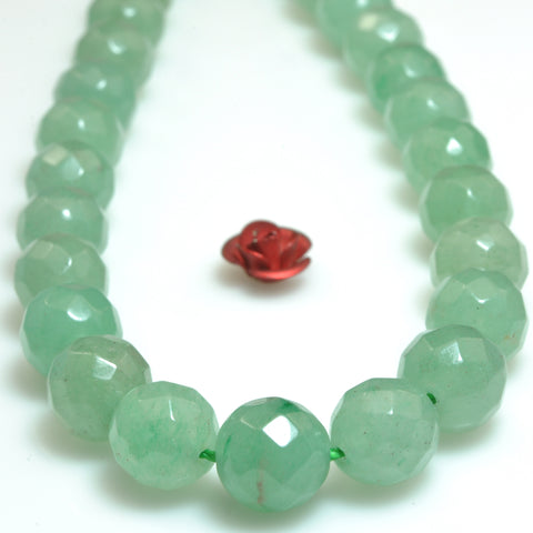 Natural Green Aventurine faceted round loose beads gemstone wholesale jewelry making bracelet necklace diy