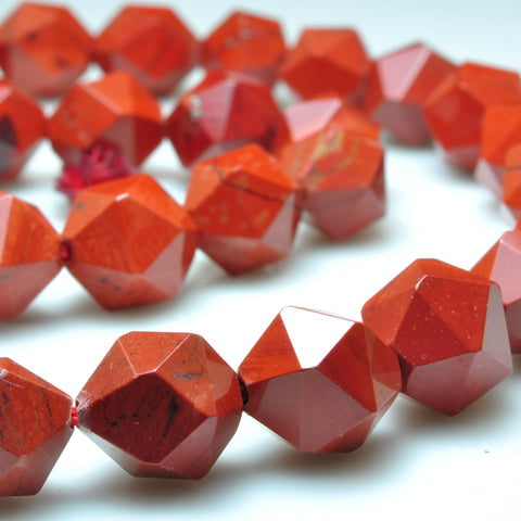 Natural Red Jasper star cut faceted nugget beads gemstone wholesale jewelry making bracelet necklace diy
