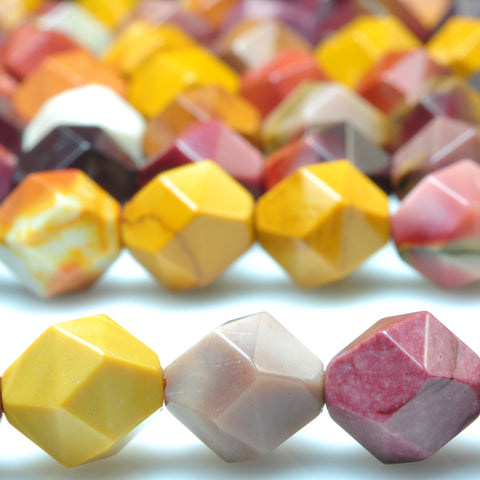 YesBeads Natural Mookaite Faceted Star Nugget beads wholesale gemstone jewelry making 15''
