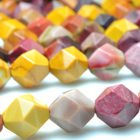 YesBeads Natural Mookaite Faceted Star Nugget beads wholesale gemstone jewelry making 15''