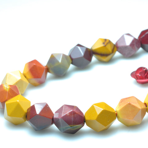 YesBeads Natural Mookaite Faceted Star Nugget beads wholesale gemstone jewelry making 15''