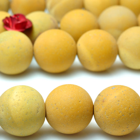 YesBeads Natural Yellow Mookaite matte round beads gemstone 8mm 10mm 15"