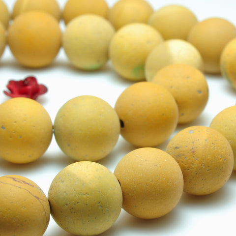 YesBeads Natural Yellow Mookaite matte round beads gemstone 8mm 10mm 15"