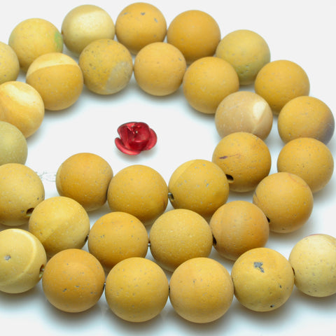 YesBeads Natural Yellow Mookaite matte round beads gemstone 8mm 10mm 15"